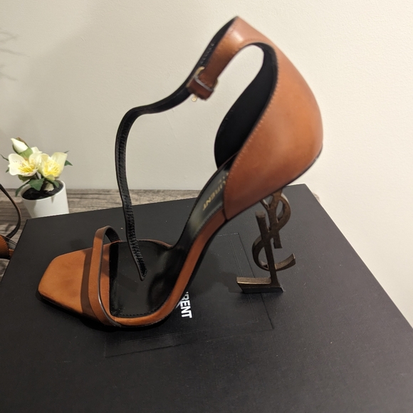 Saint Laurent (YSL) Brown Opyum Heeled Sandals - Picture 7 of 7